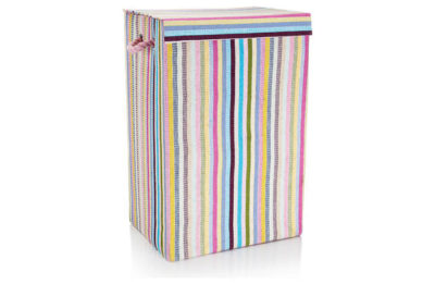 Minky Stripe Laundry Hamper - Multi Coloured
